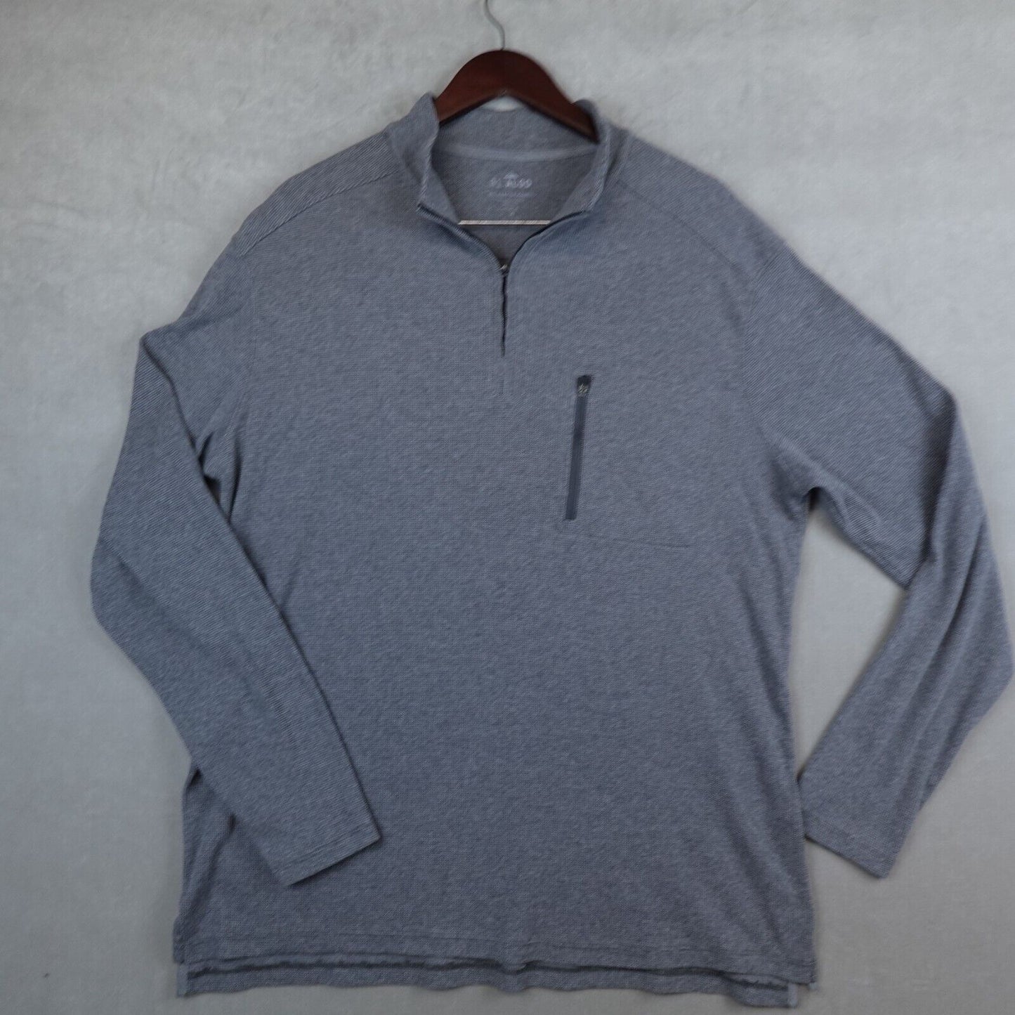 01. Algo Performance 1/4 Zip Sweater Mens XL Waffle Knit Gray Fleece Sweatshirt