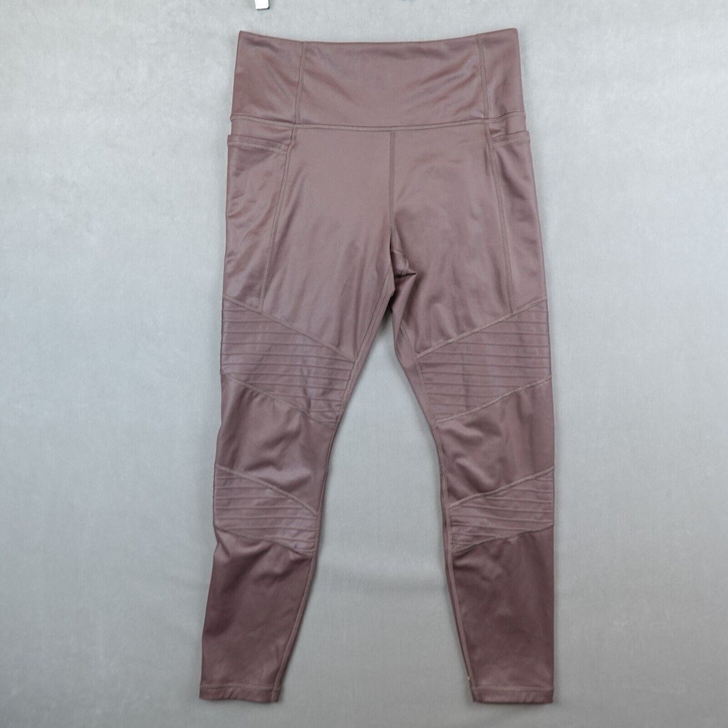 Athleta Inclination Moto Tight  Pants Women Medium Powervita Pink Glitter Pocket