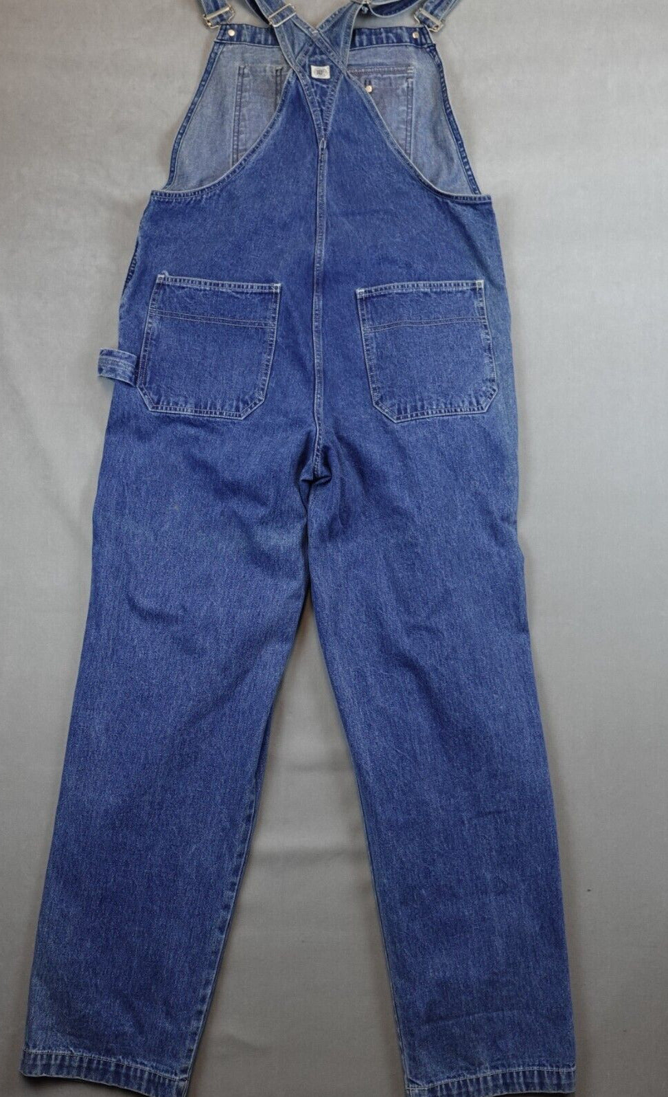 Vintage 90s DKNY Denim Bib Overalls Med Wash Carpenter Straight Leg Y2K