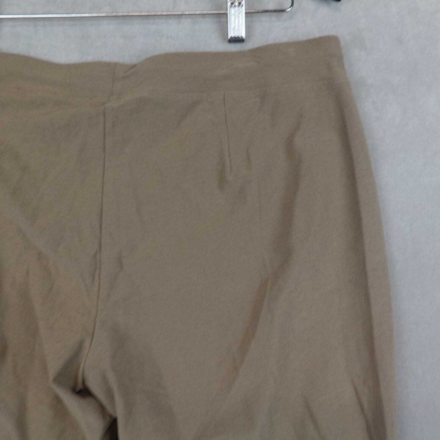 Eileen Fisher Pants Women Large Stretch Viscose Crepe Brown Pull On Ankle EUC