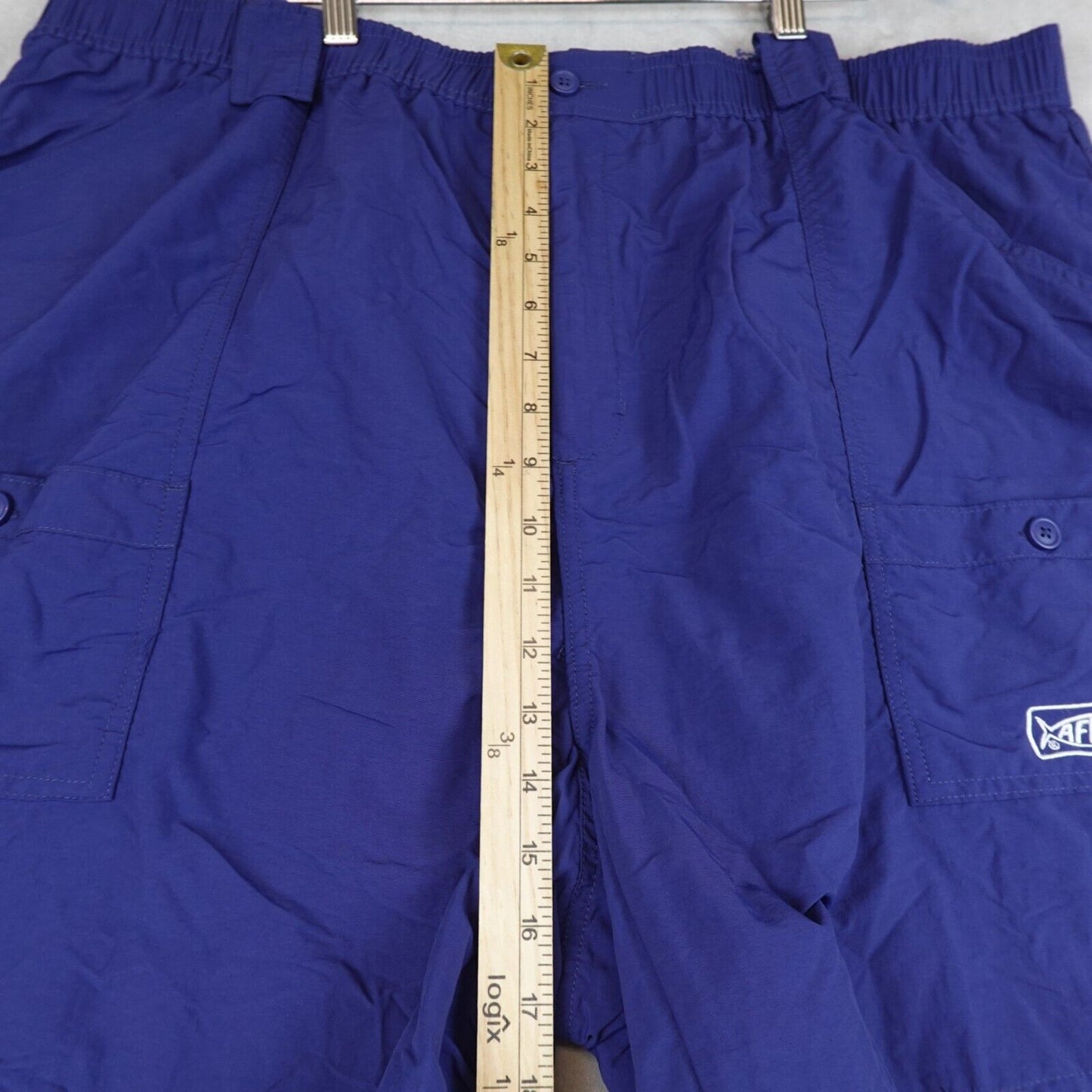 AFTCO Original Fishing Shorts Mens 46 Cargo Blue Swimming Elastic Waist