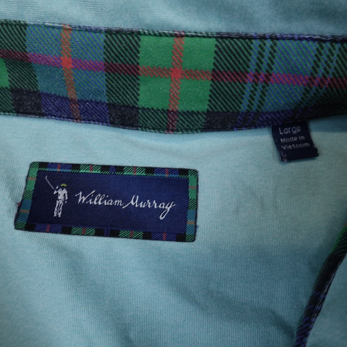 WILLIAM MURRAY Polo Shirt Mens Size Large Blue Golf Short Sleeve New