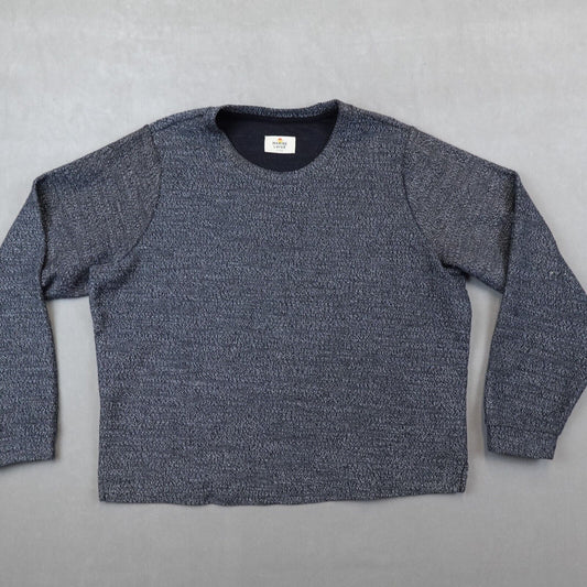 Marine Layer Sweatshirt Chill Textured Crewneck Cropped Anthracite Grey Size XL