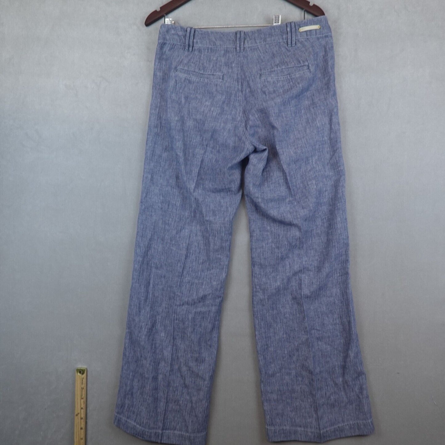 Pilcro And The Letterpress Anthropologie Pants No 6 Linen Blend Wide Leg Blue