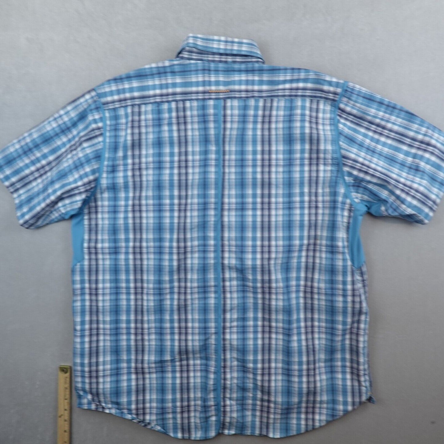 Ariat Rebar Shirt Mens XL Blue Plaid Button Up Pocket Short Sleeve Workwear