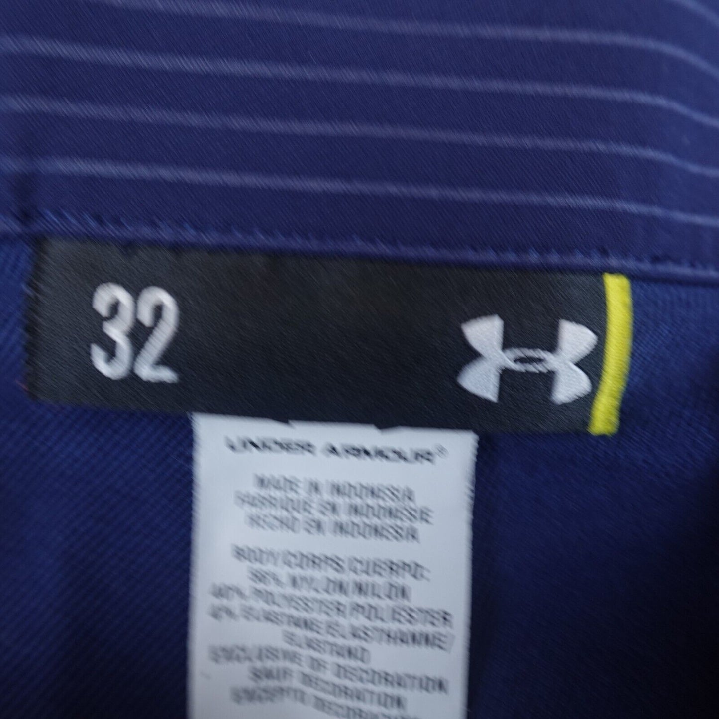 Under Armour Shorts Men 32 Blue Pinstripe UA Golf Performance Stretch Tech Chino