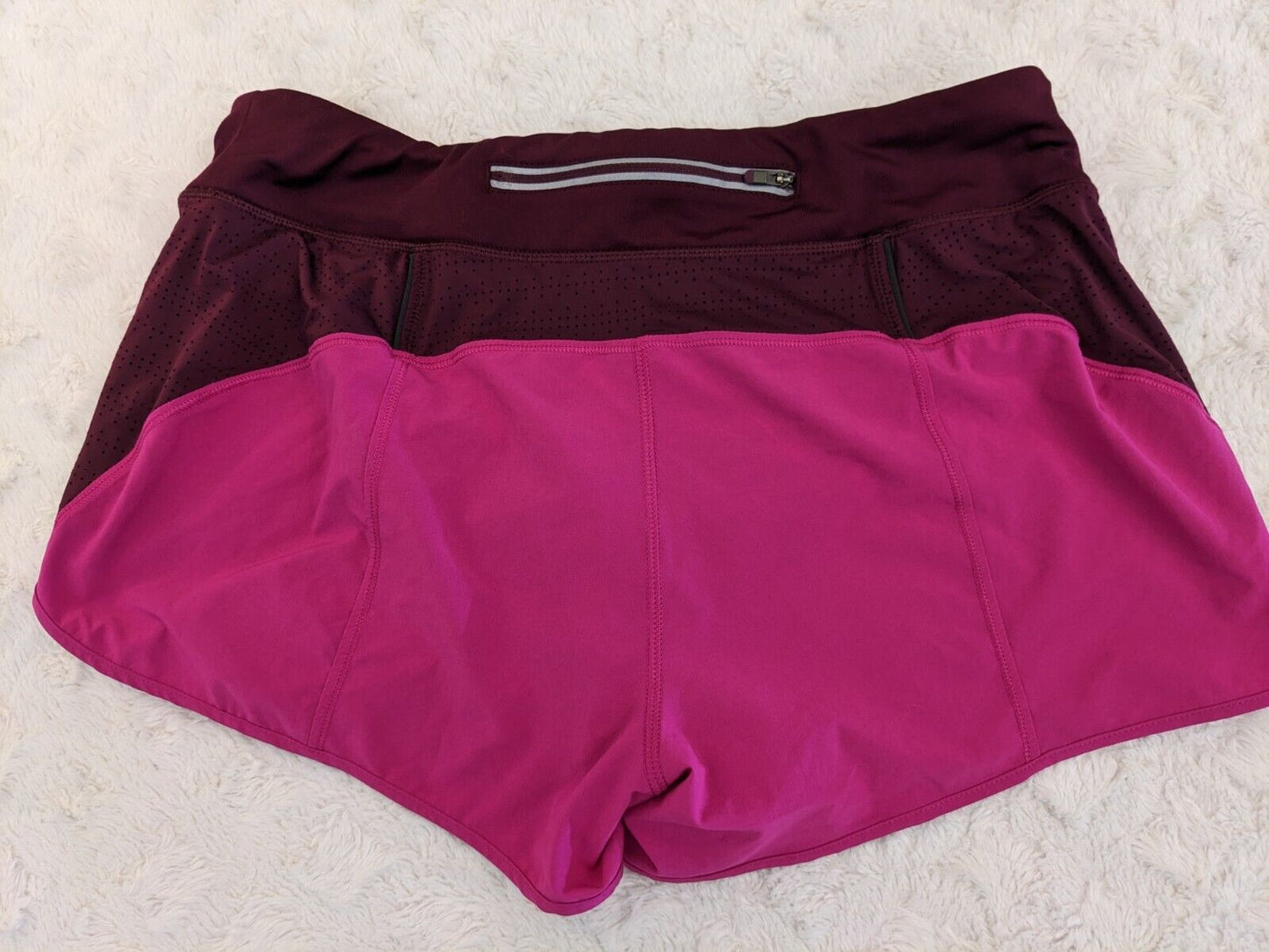 Athleta Track This Run Shorts Womens Medium Magenta Pink Lined 30x3 Stash Pocket