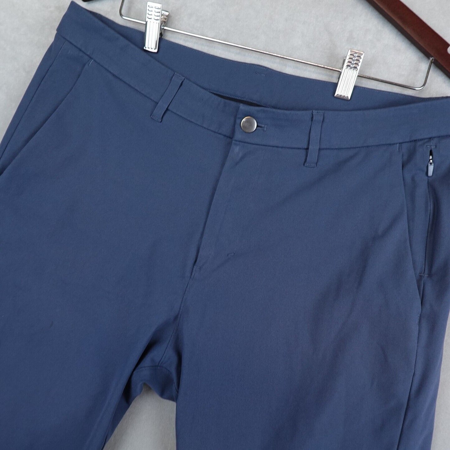 Lululemon Commission Pant Slim Men 34x26 Blue Stretch Warpstreme ABC Commuter