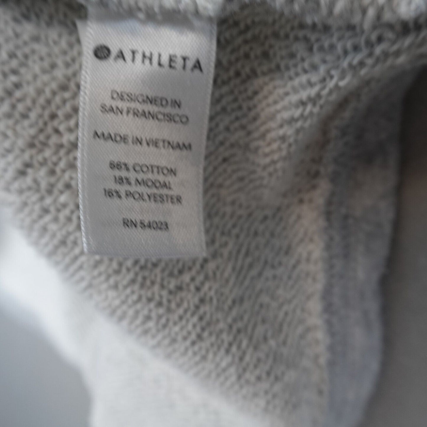 Athleta Sweatshirt Studio Cinch Pullover Womens Size XS Gray Knit Long Sleeves