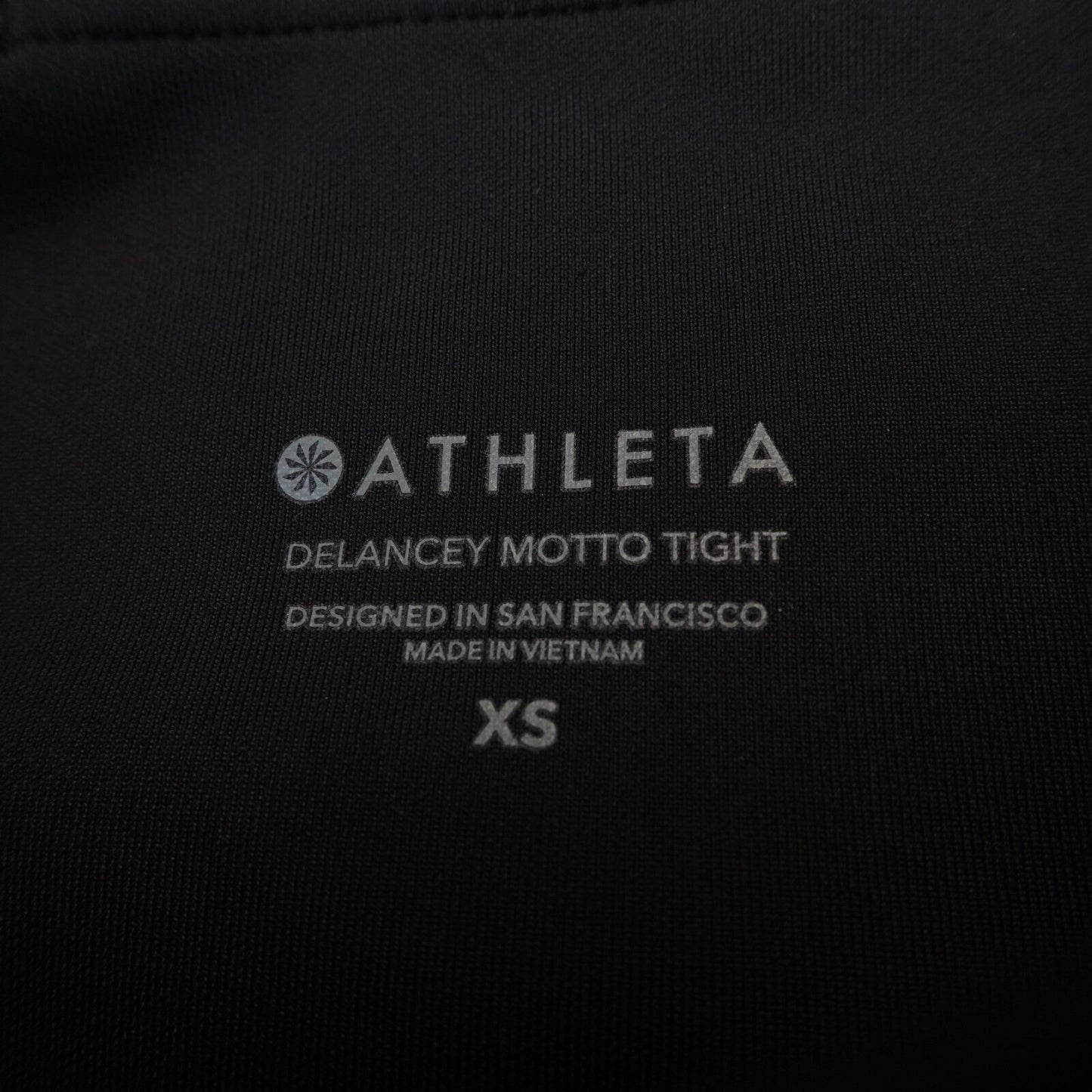 ATHLETA Delancey Moto Tight Leggings Womens XS Black Stretch Ankle Zip