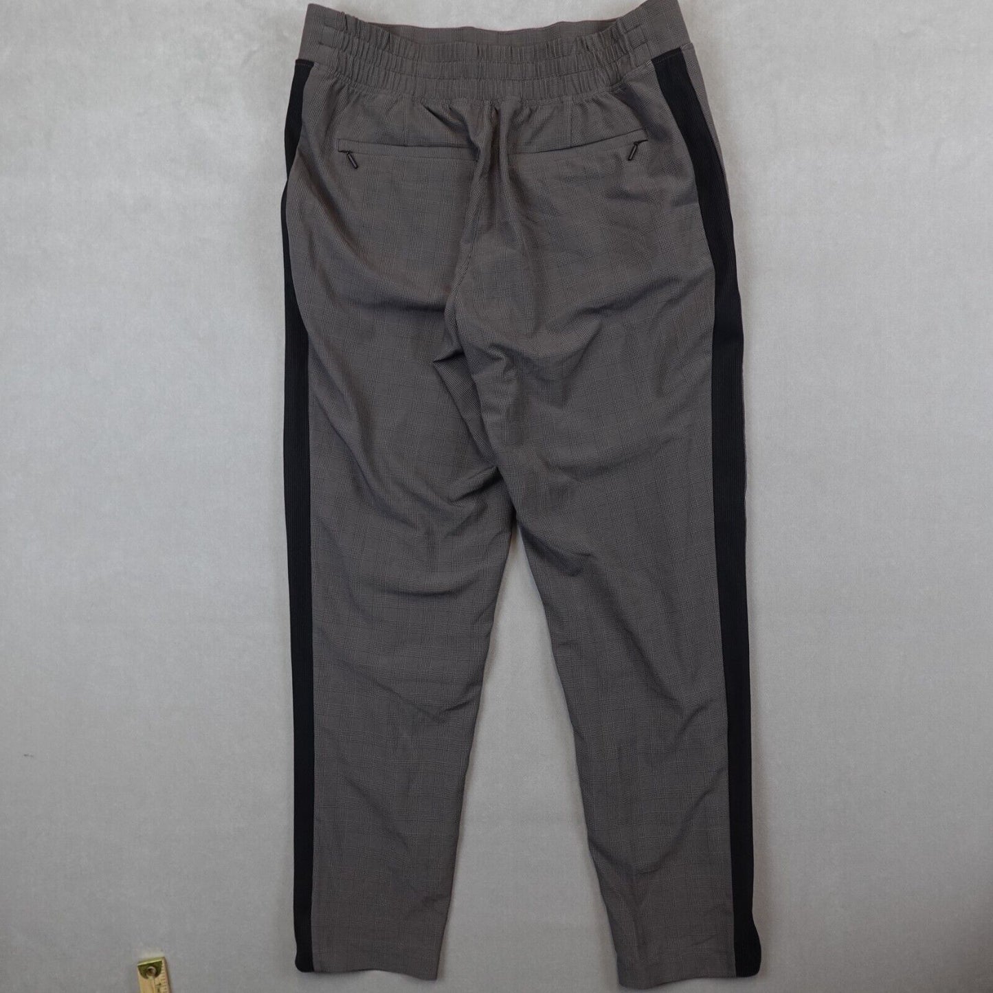 Athleta Brooklyn Ankle Pant Womens 4 Brown Glencheck Travel Zip Pockets