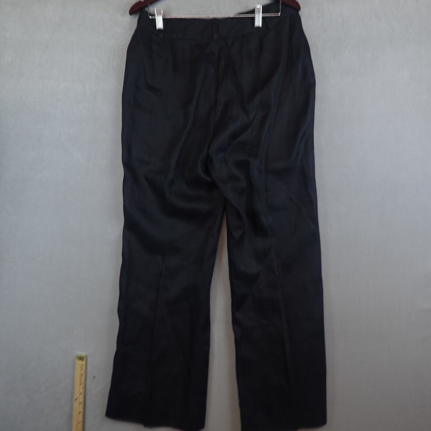 Lauren Ralph Lauren Pants Womens Size 12 Black 100% Linen Wide Leg *READ