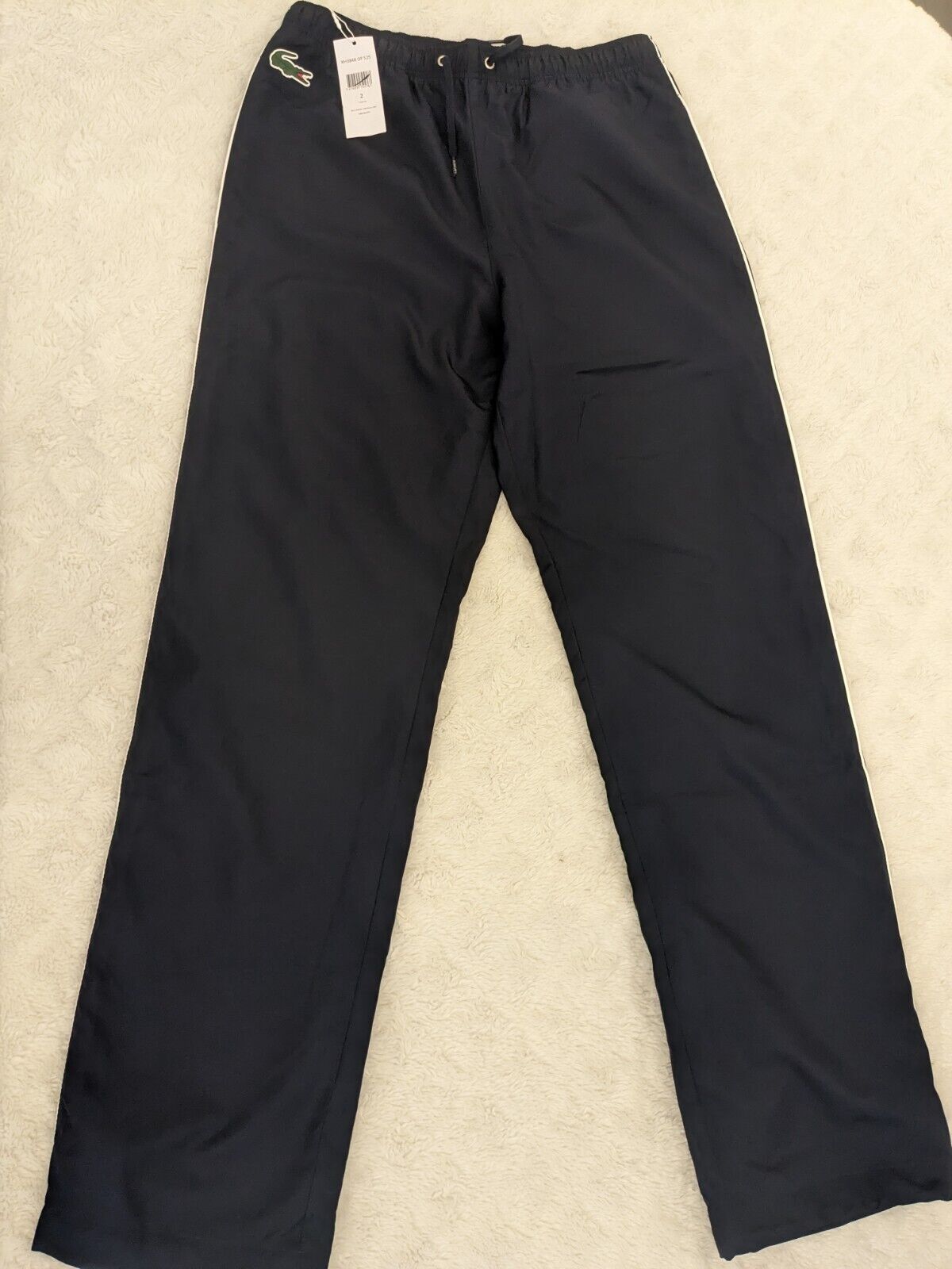 NWT Lacoste Jogger Mens 30 x 32 Sport Navy Blue Lined Pants Big Croc Logo XS New