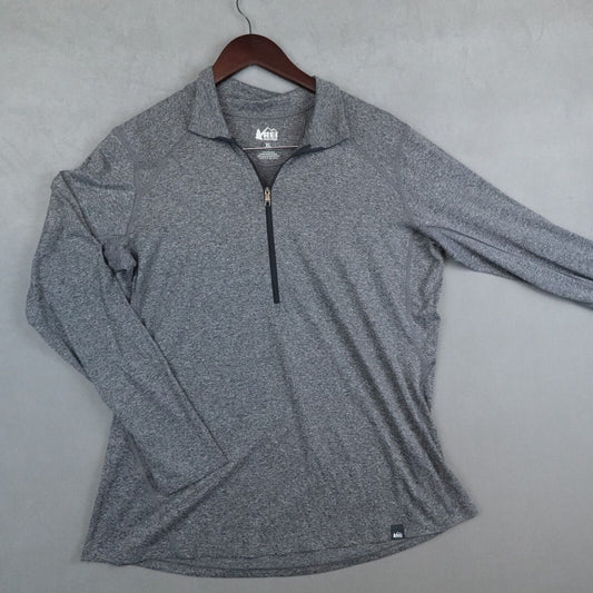 REI Co-op Shirt Womens Size Large Gray 1/4 Zip Pullover Long Sleeve