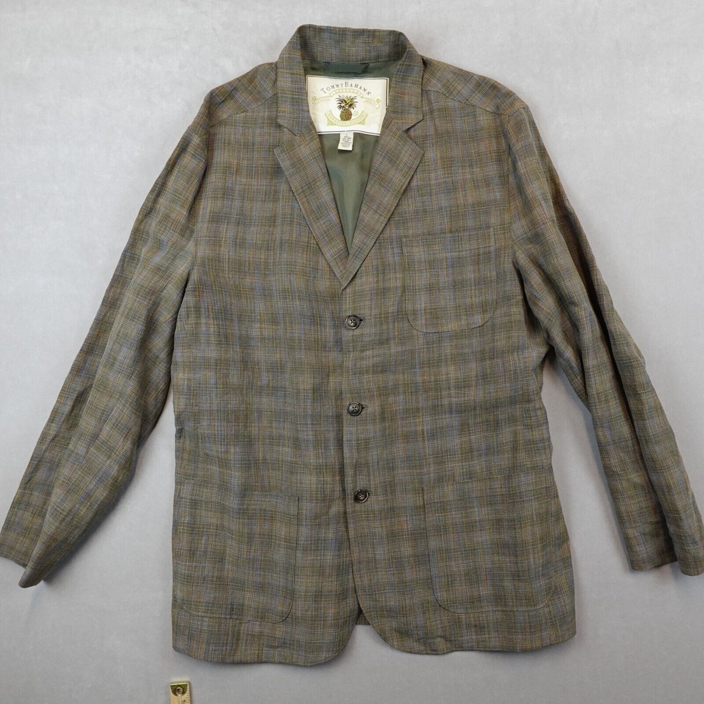 Tommy Bahama Blazer Men Large Sport Coat Jacket Paradise Nation Linen Silk Blend