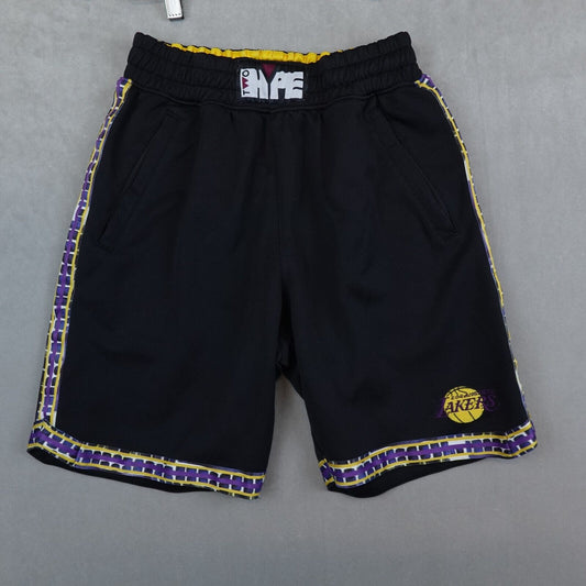 Two Hype LA Lakers Shorts NBA LAB 90's Kente Dunk Basketball Black Size Small