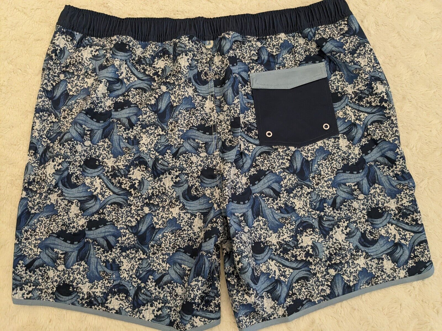 NWT johnnie O Swim Shorts Mens XXL Miyako Surf Indigo Blue Drawstring Lined $89