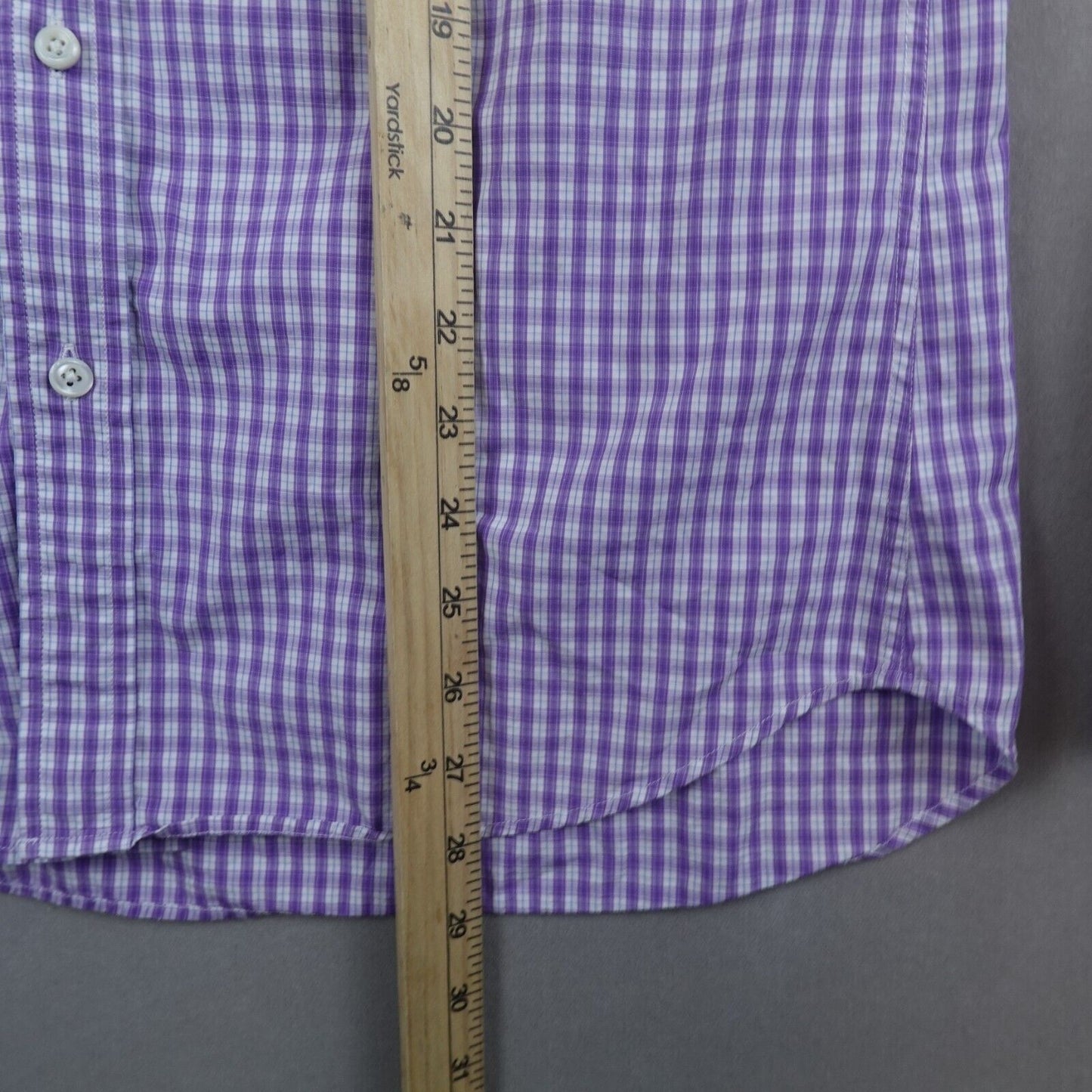 J Press Shirt Mens Size Medium Button Down Purple Plaid Long Sleeve