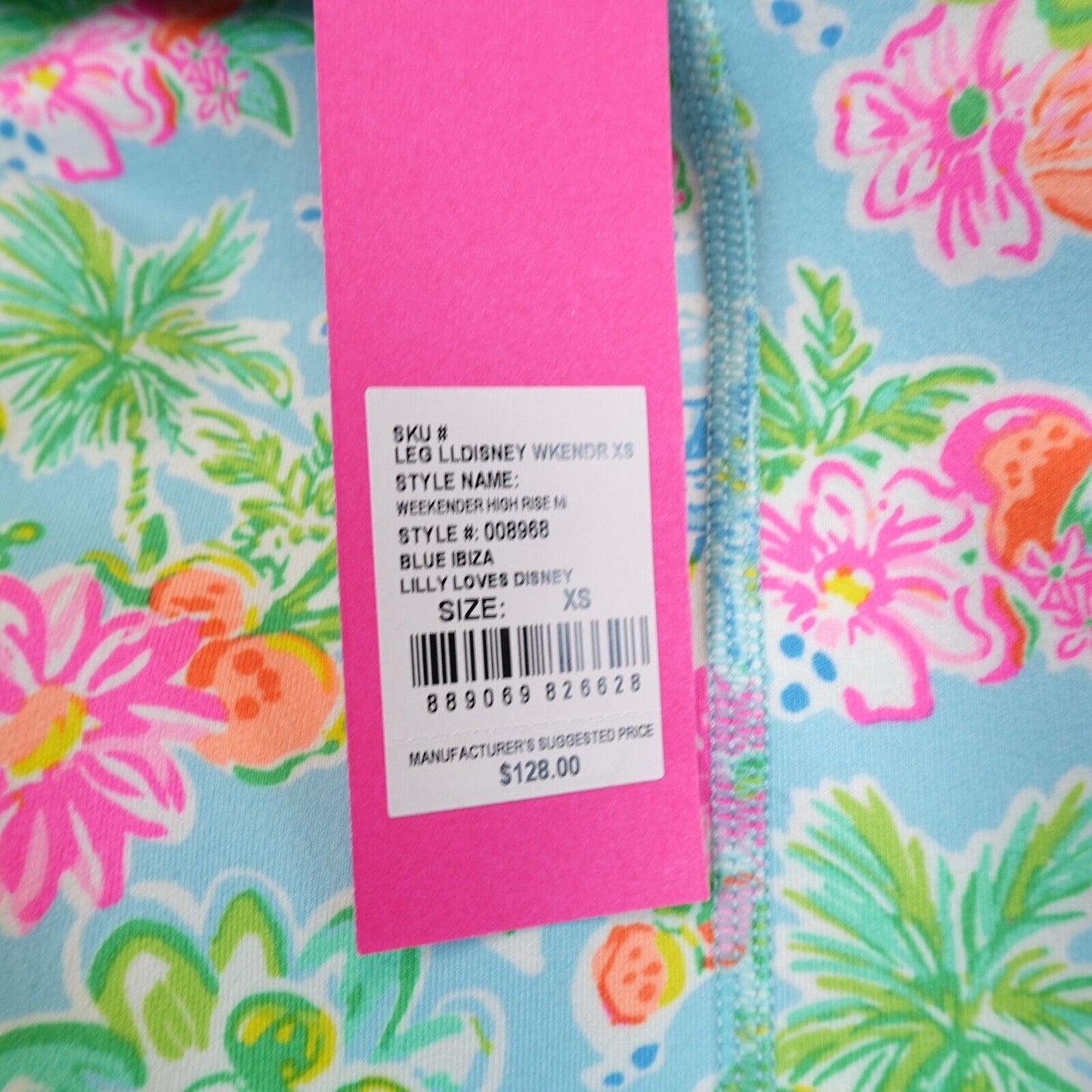 NWT Lilly Pulitzer x Disney Leggings Size XS Lilly Loves Disney Weekender Mickey