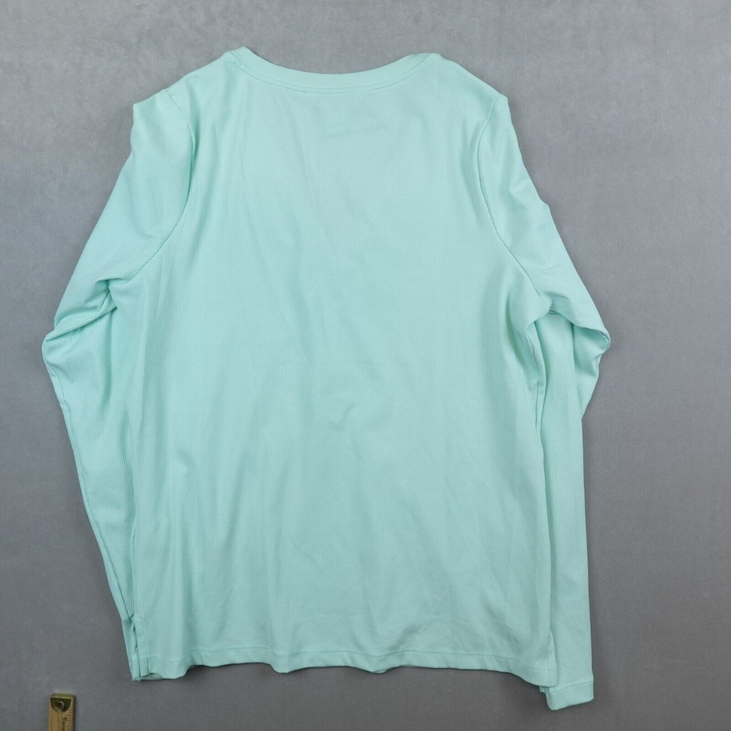 Athleta Uptempo Ribbed Henley Top Womens Size XL Mint Long Sleeve Ribbed Shirt