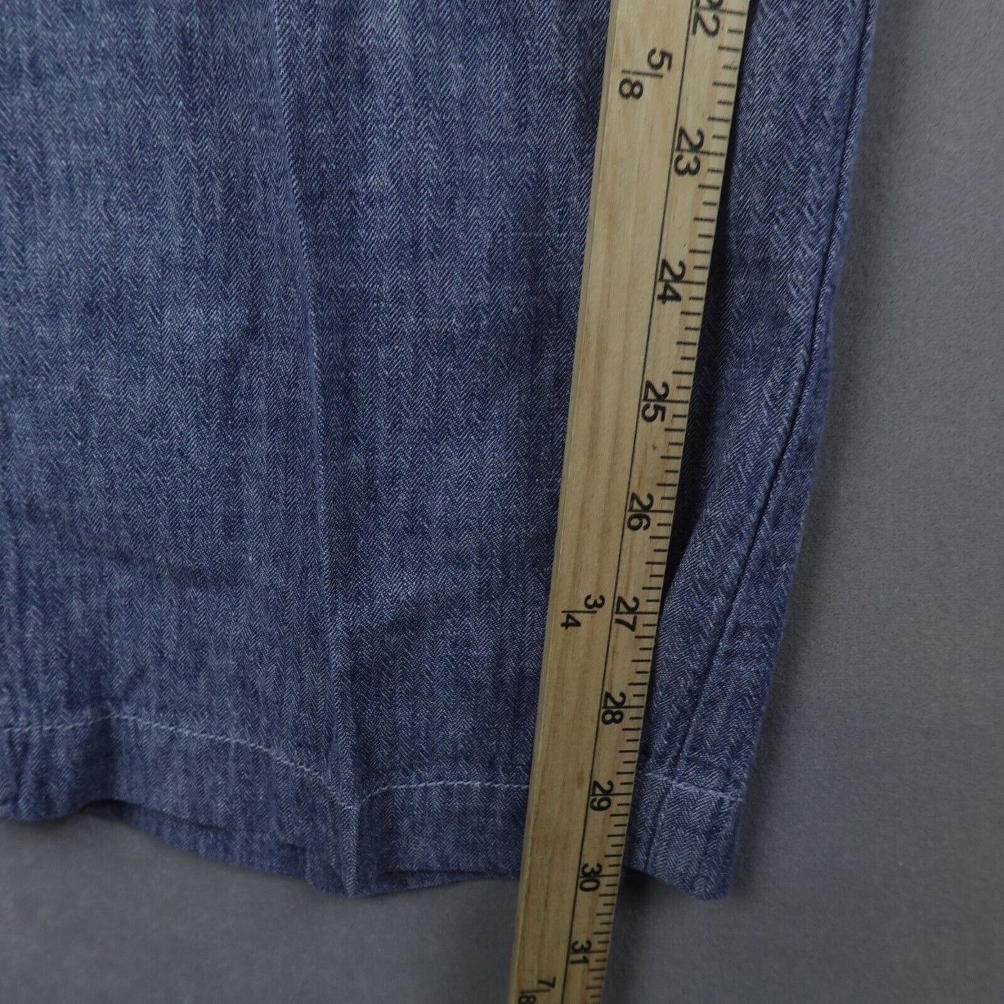 Pilcro And The Letterpress Anthropologie Pants No 6 Linen Blend Wide Leg Blue