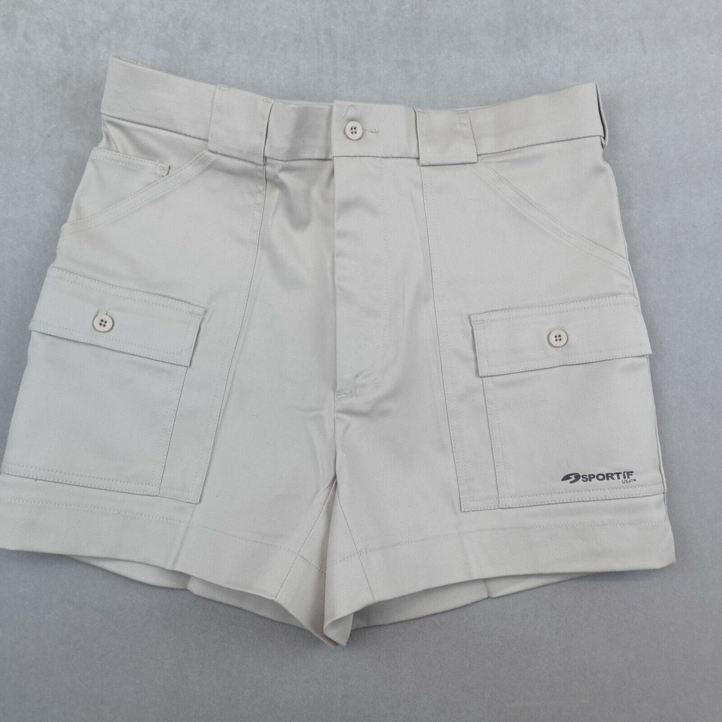 VTG Sportif USA Short Men 34 Khaki Cargo Chino Safari Stretch Outdoor New