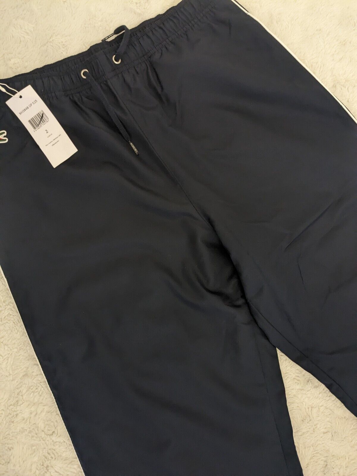 NWT Lacoste Jogger Mens 30 x 32 Sport Navy Blue Lined Pants Big Croc Logo XS New