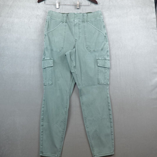 Spanx Pants Stretch Twill Cargo Jogger Pull On Size 1X Plus Green Ankle