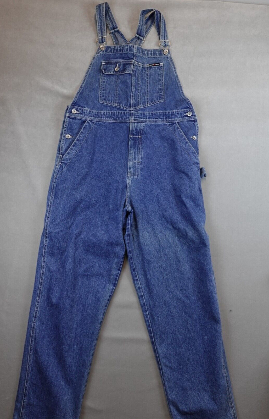 Vintage 90s DKNY Denim Bib Overalls Med Wash Carpenter Straight Leg Y2K