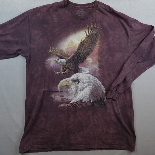 The Mountain Tee Shirt Eagle Tie Dye Mens Size XXXL Purple Nature Animal Y2K