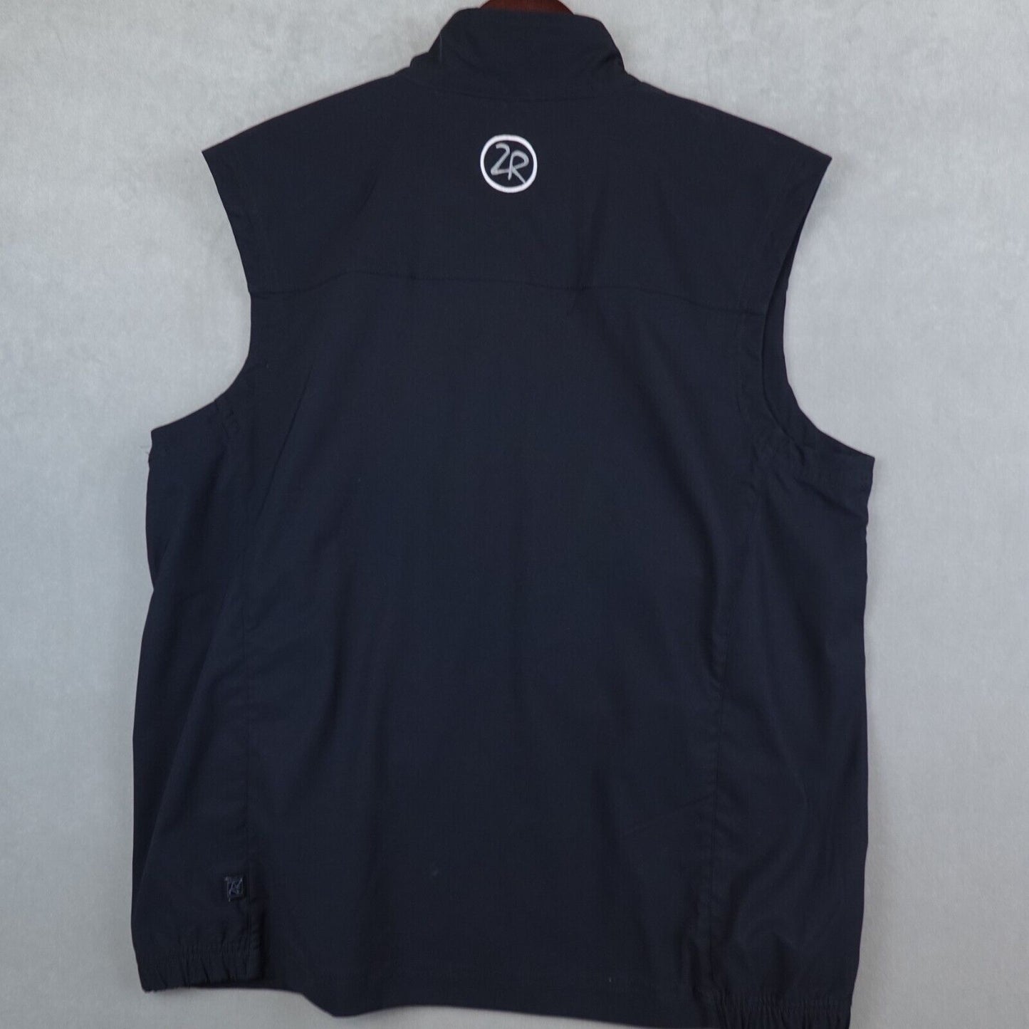 Zero Restriction Vest Men Large Black Full Zip Lightweight Golf Logo Performance