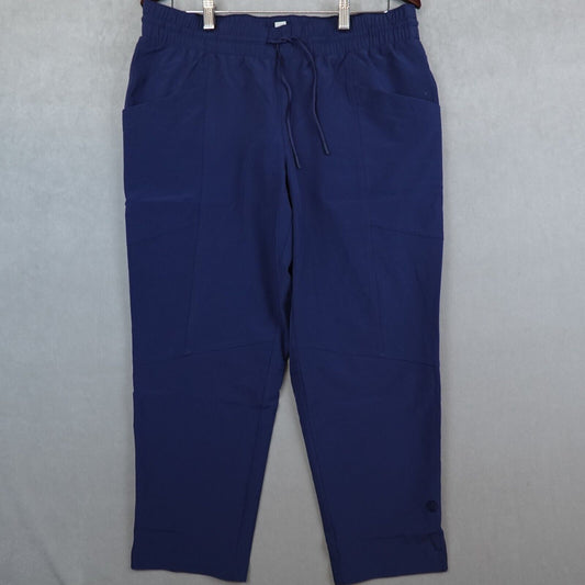 LL BEAN Venture Ankle Pants Stretch Women Size Large Petite Blue Hiking Walking