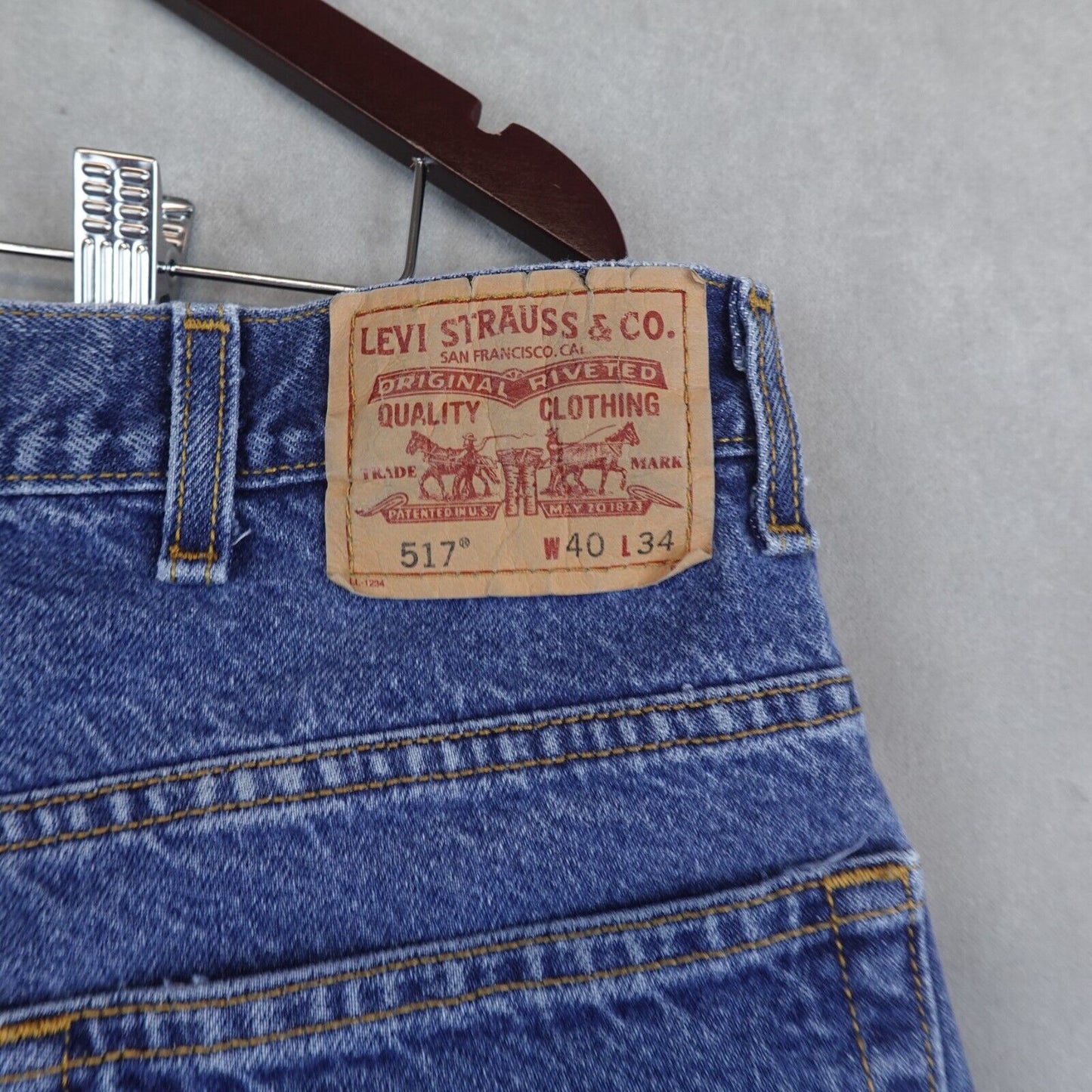 Levis 517 Jeans Mens 40x34 Blue Denim Boot Cut Cowboy Rodeo Relaxed Straight Fit