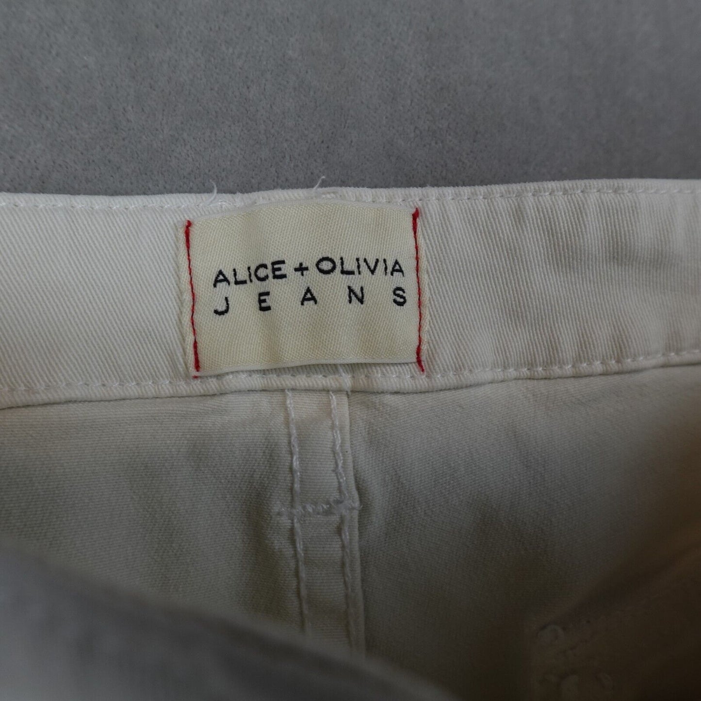 Alice + Olivia Cargo Pants Baggy Denim Size 27 White Straight