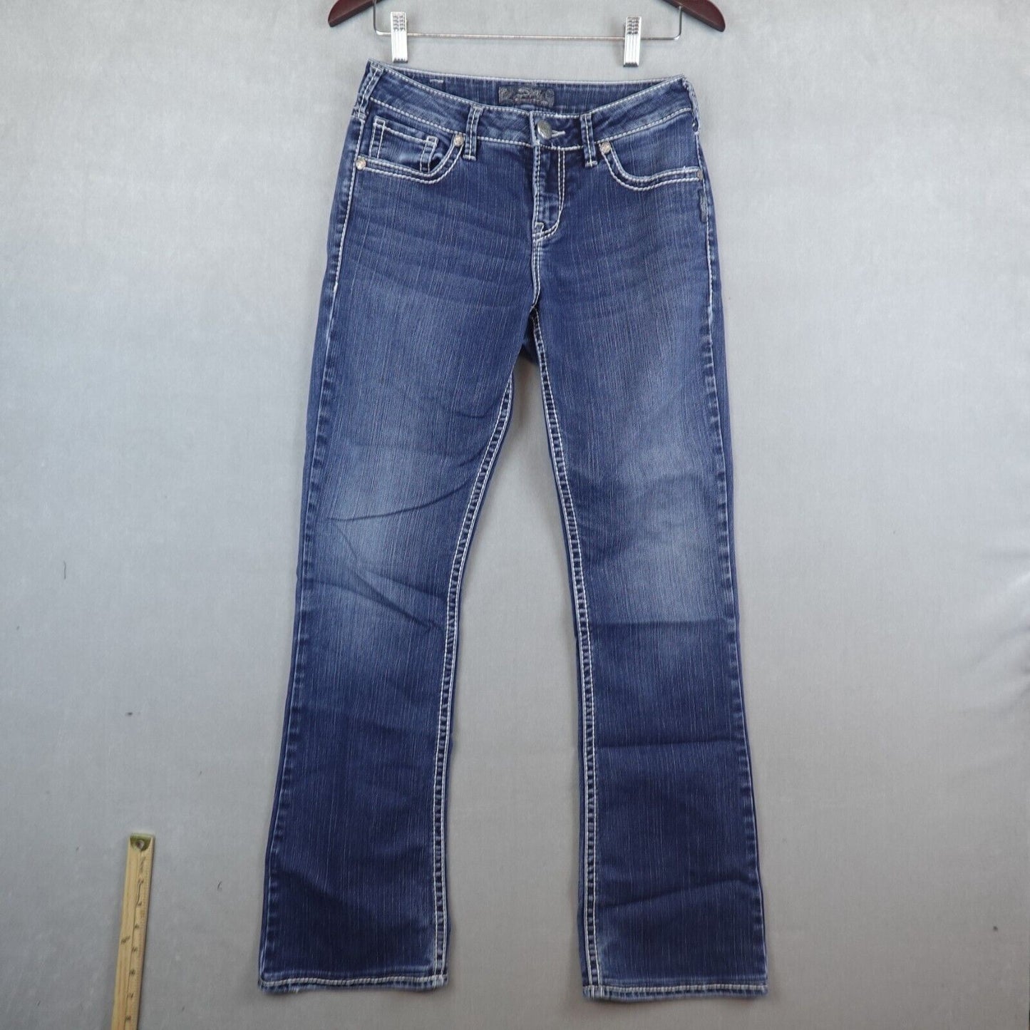 Silver Jeans Natsuki Womens 28x32 Blue Denim Bootcut Designer Pockets