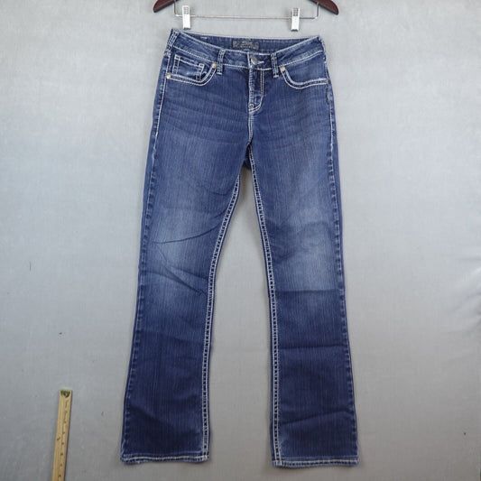 Silver Jeans Natsuki Womens 28x32 Blue Denim Bootcut Designer Pockets