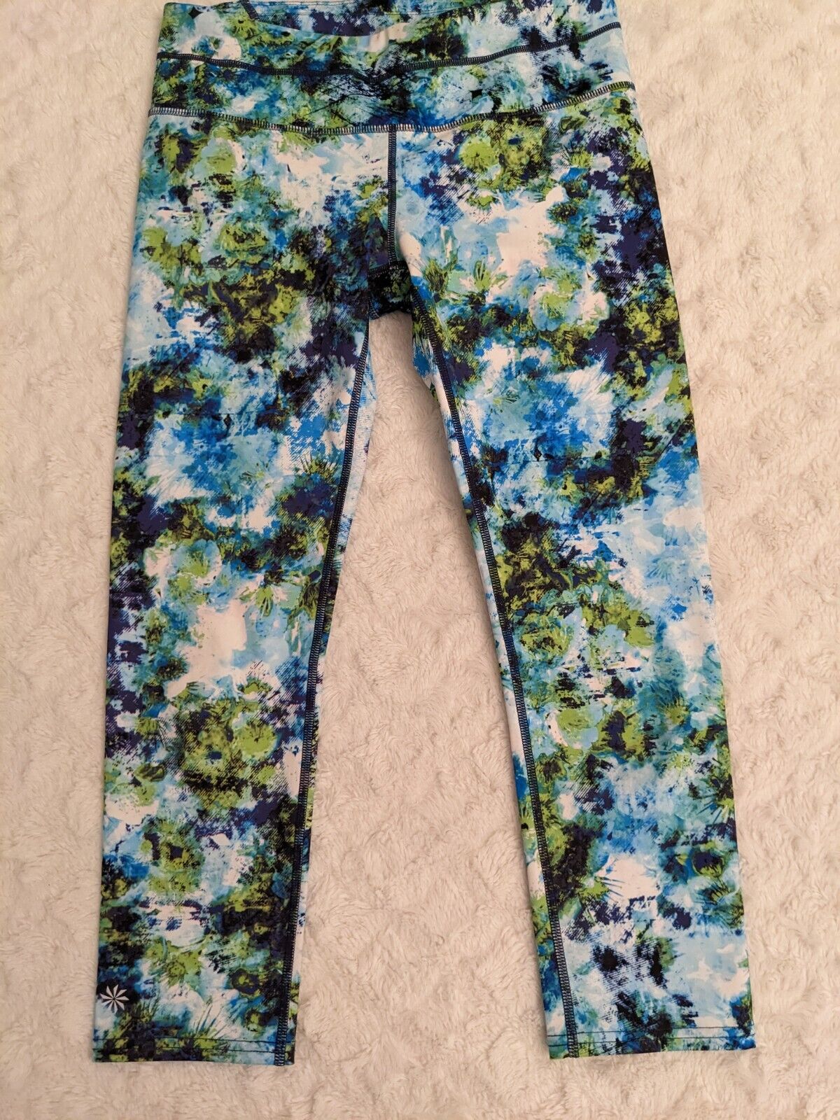 Athleta Hypersonic Sonar Cropped Tight Leggings Womens Small Floral EUC