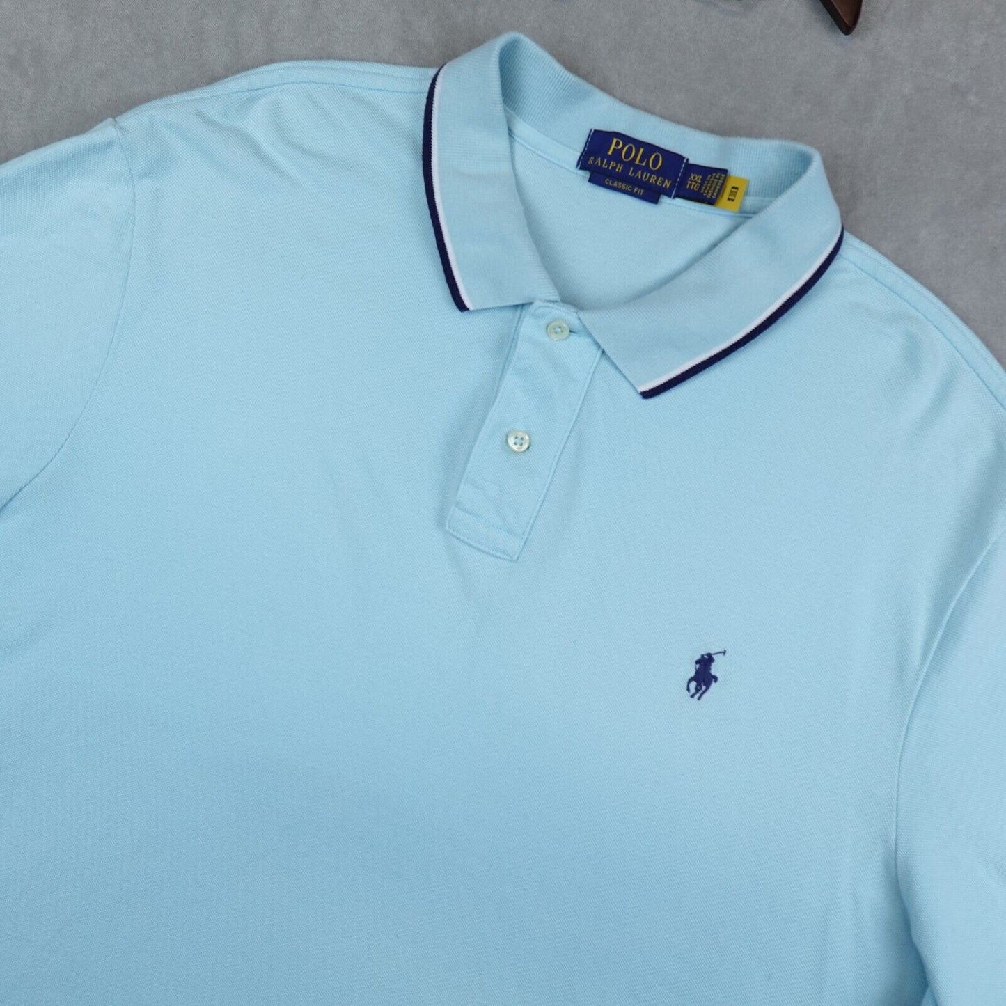 Polo Ralph Lauren Polo Shirt Mens XXL Blue Classic Golf Preppy Pony Pique