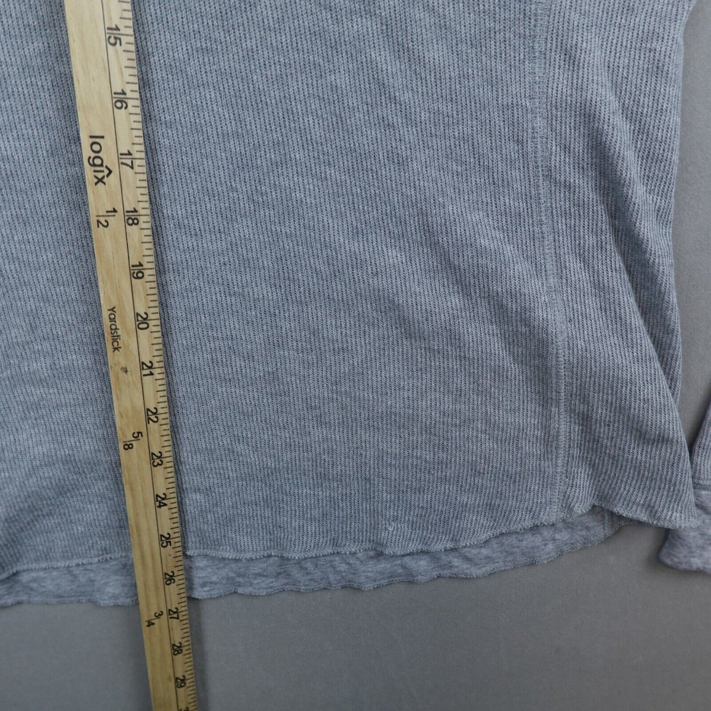 Vince Hoodie Thermal Sweatshirt Gray Waffle Knit Lined Pullover Adult Size Large