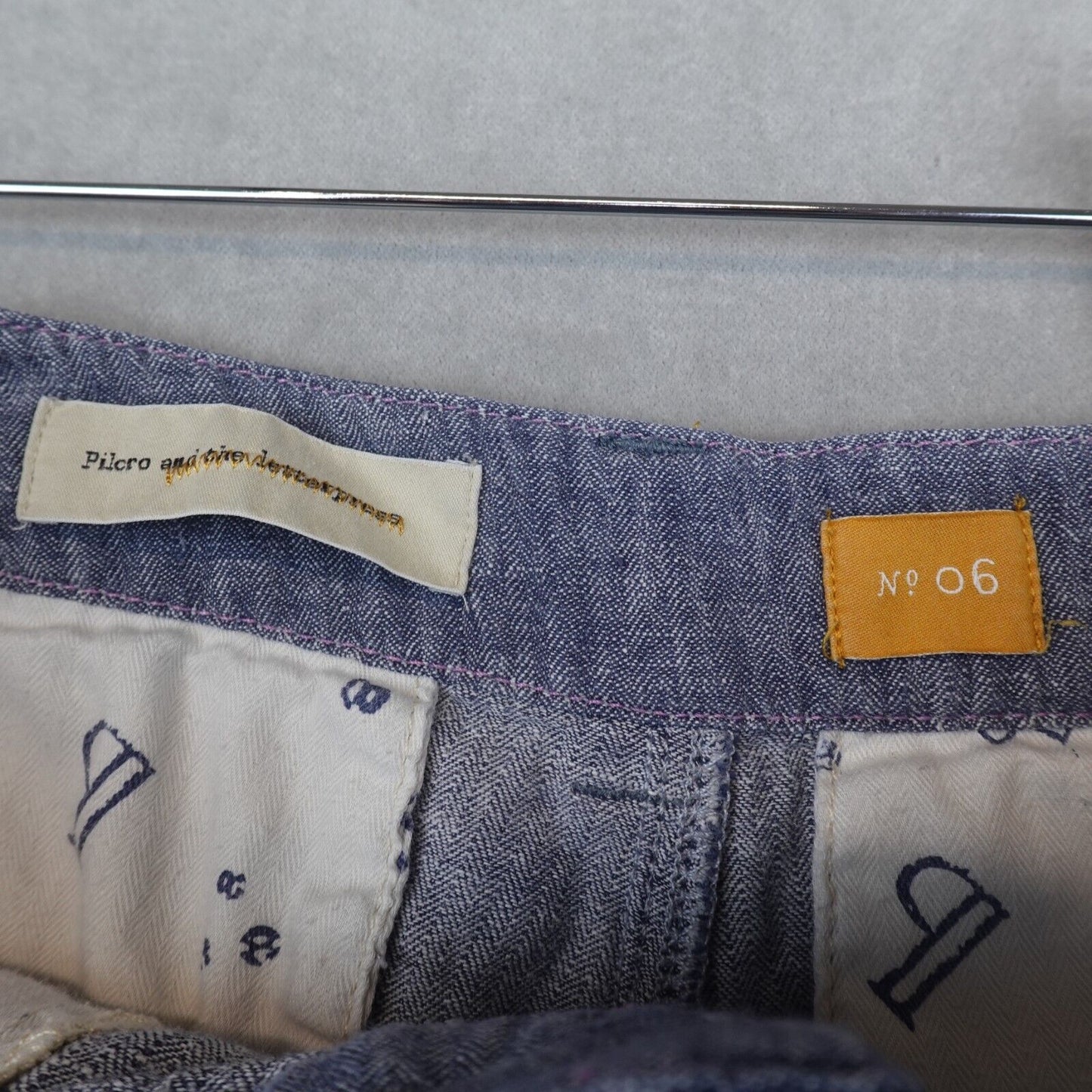 Pilcro And The Letterpress Anthropologie Pants No 6 Linen Blend Wide Leg Blue