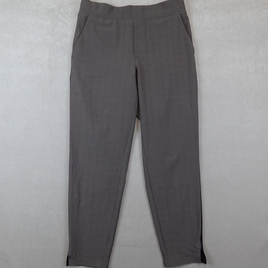 Athleta Brooklyn Ankle Pant Womens 6 Brown Glen Check Travel Zip Pockets