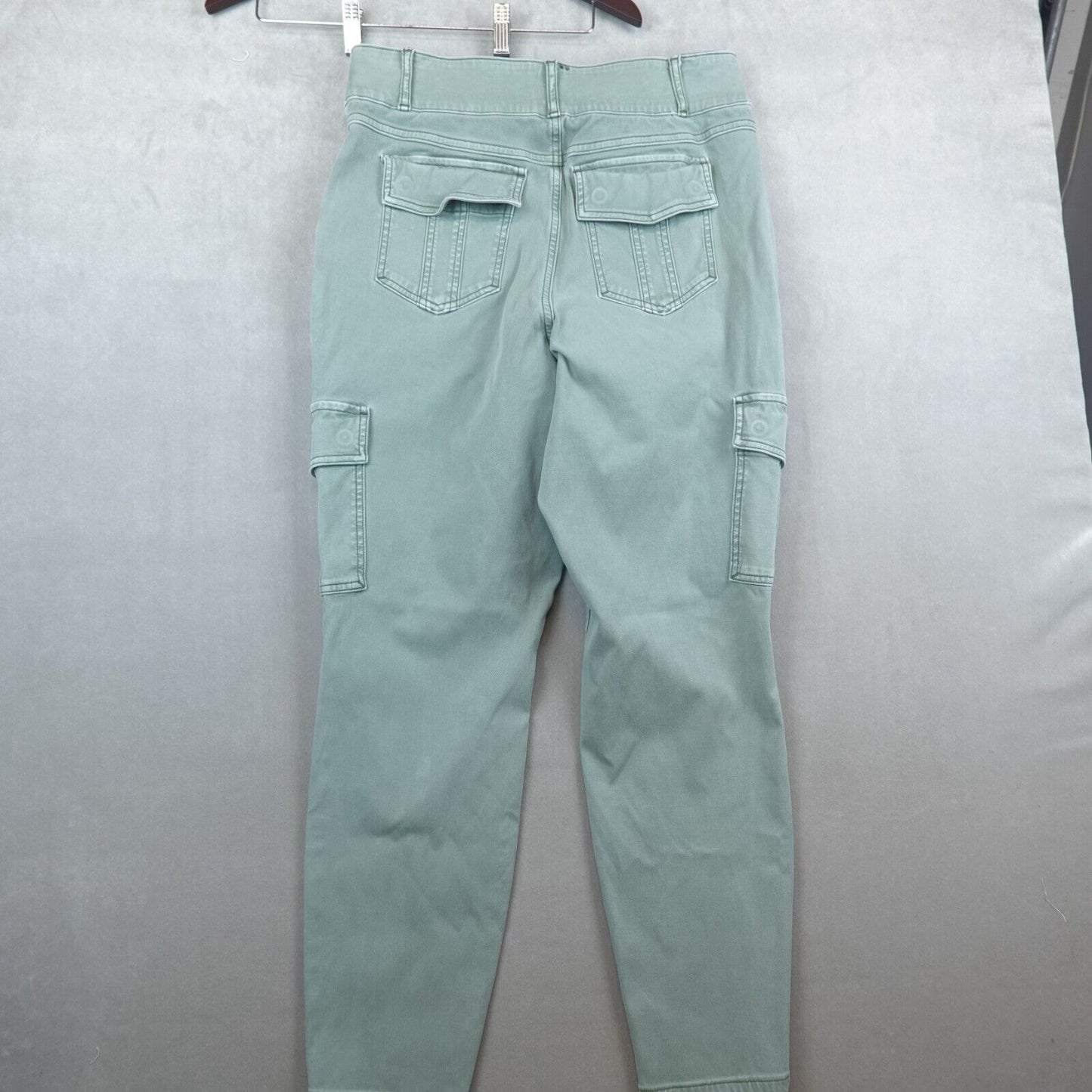 Spanx Pants Stretch Twill Cargo Jogger Pull On Size 1X Plus Green Ankle