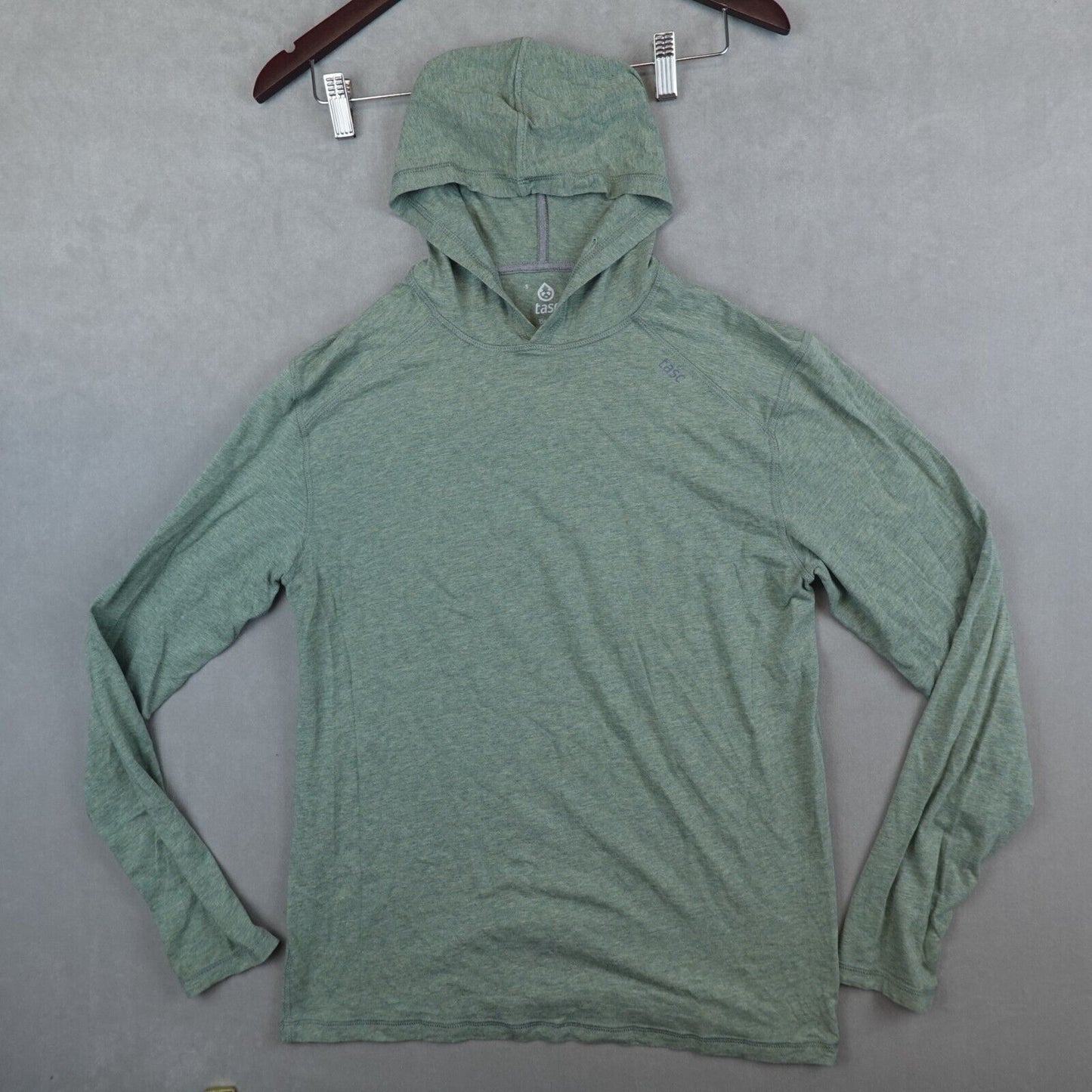 Tasc Bamboo Hoodie Pullover Sweatshirt Mens Small Green Lightweight Performance