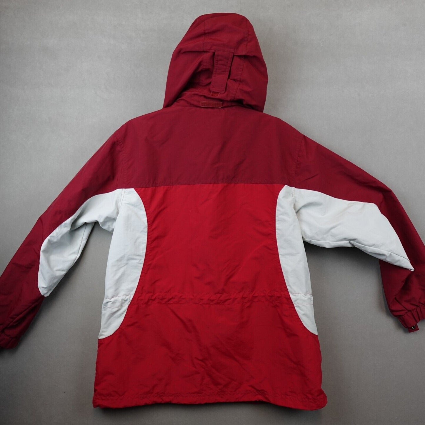 VTG LL Bean Hooded Jacket Parka Red Womens Lined Medium Regular Ski Rain