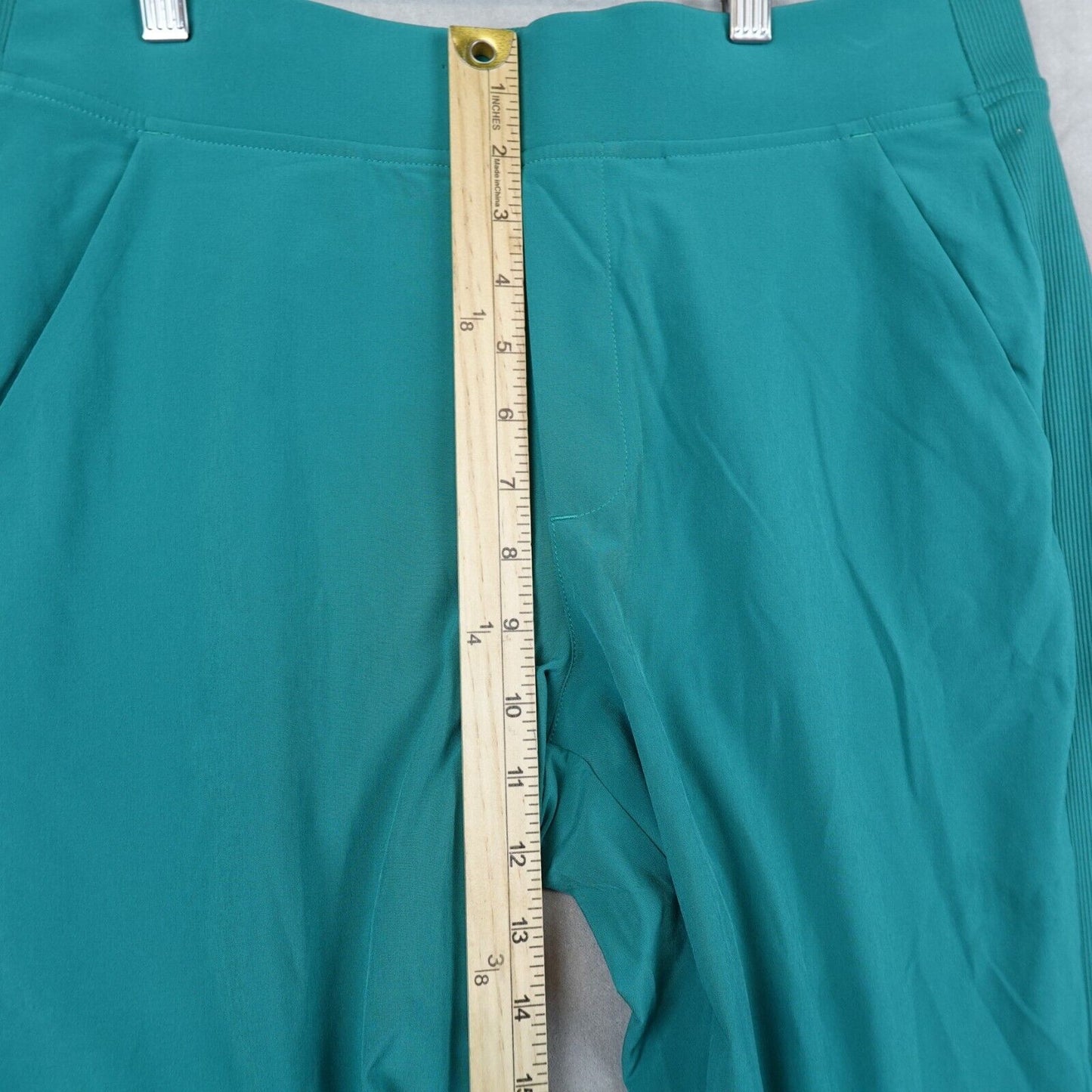 ATHLETA Brooklyn Pants Women 8 Tall Ankle High Rise Pull On Green Pockets Travel