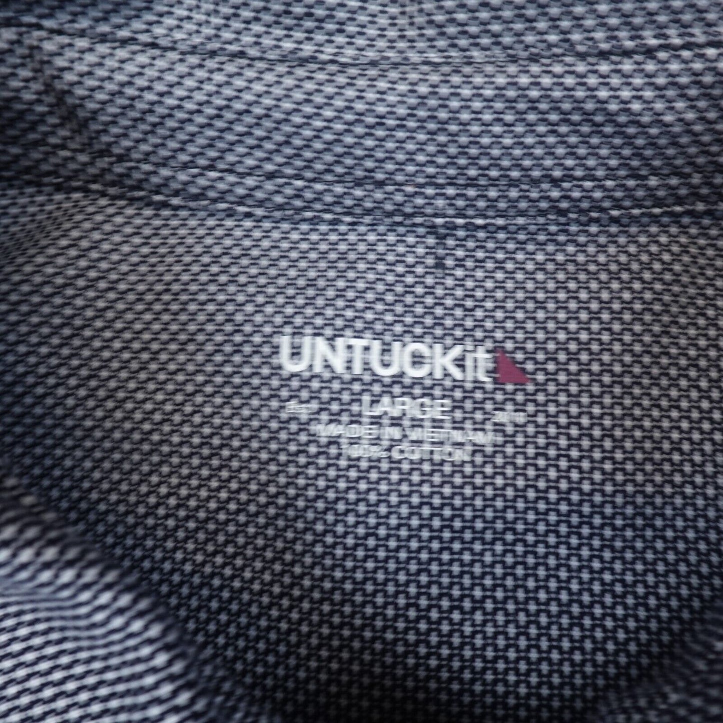 UNTUCKit Polo Shirt Mens Large Long Sleeve Damaschino Diamond Bridseye Gray