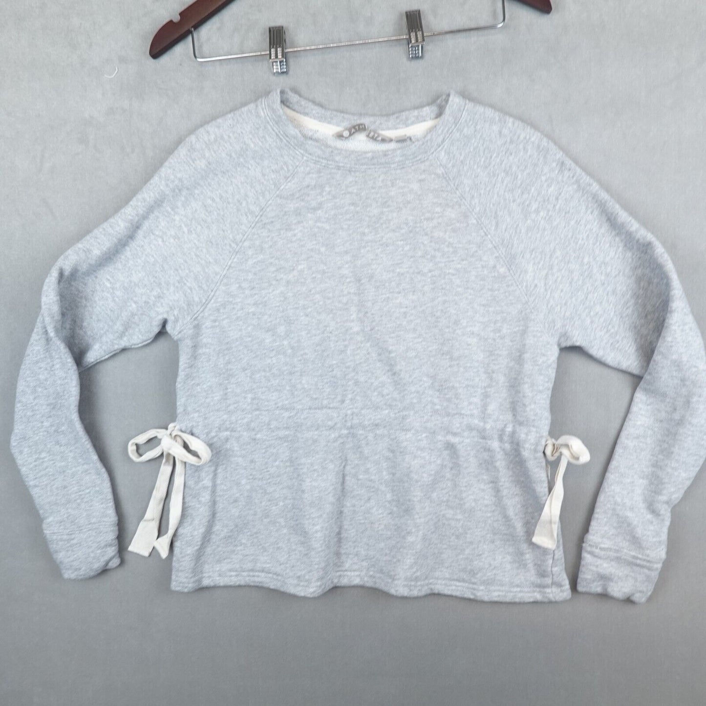 Athleta Sweatshirt Studio Cinch Pullover Womens Size XS Gray Knit Long Sleeves