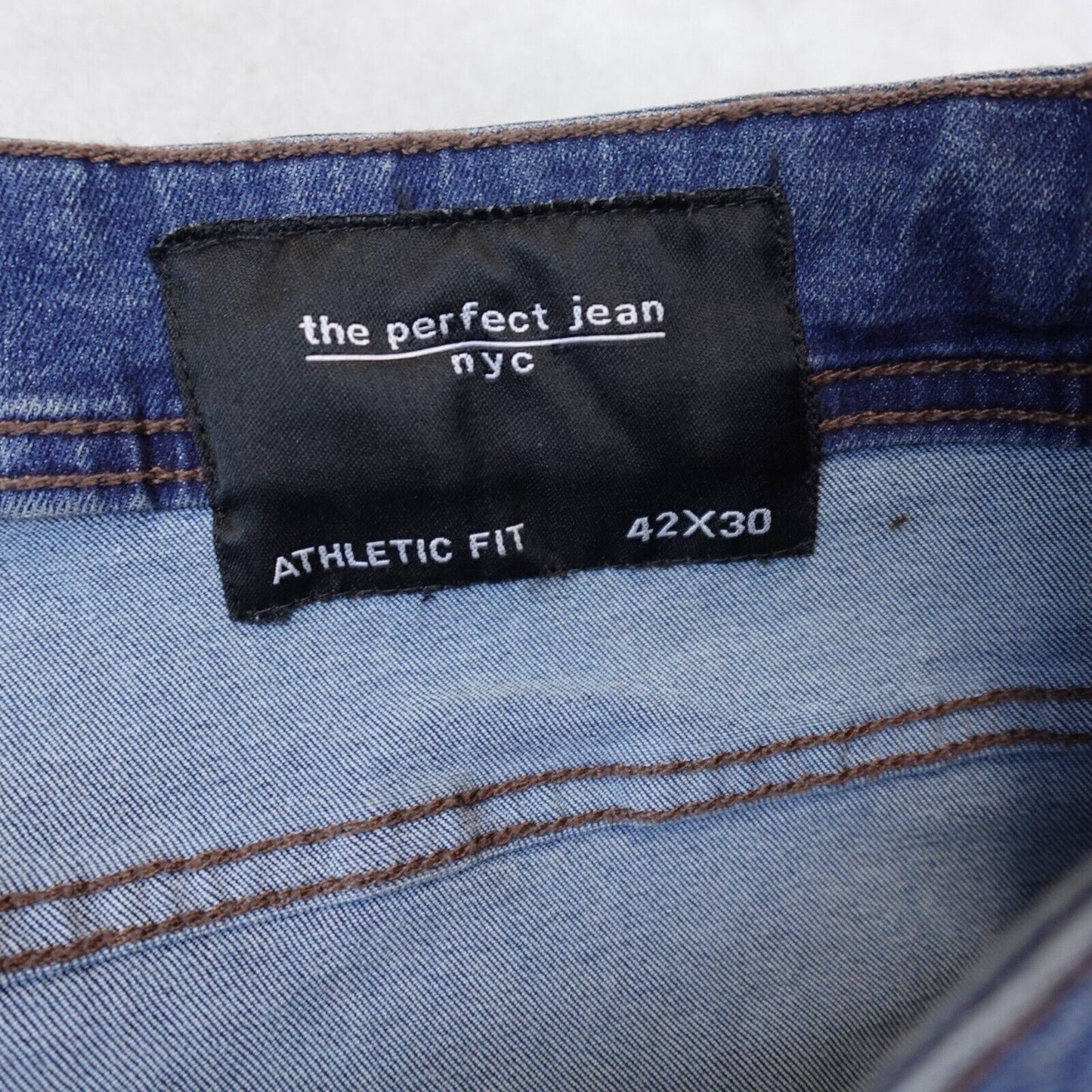 NWT THE PERFECT JEAN Athletic Fit Mens 42x30 Admiral Blue Denim Pants New