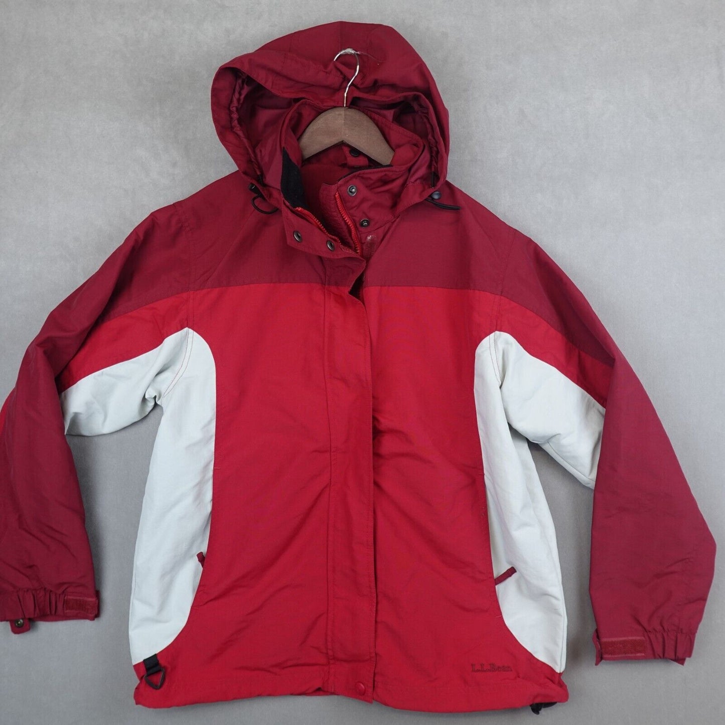 VTG LL Bean Jacket Womens Small Hooded Outdoor Ski Red