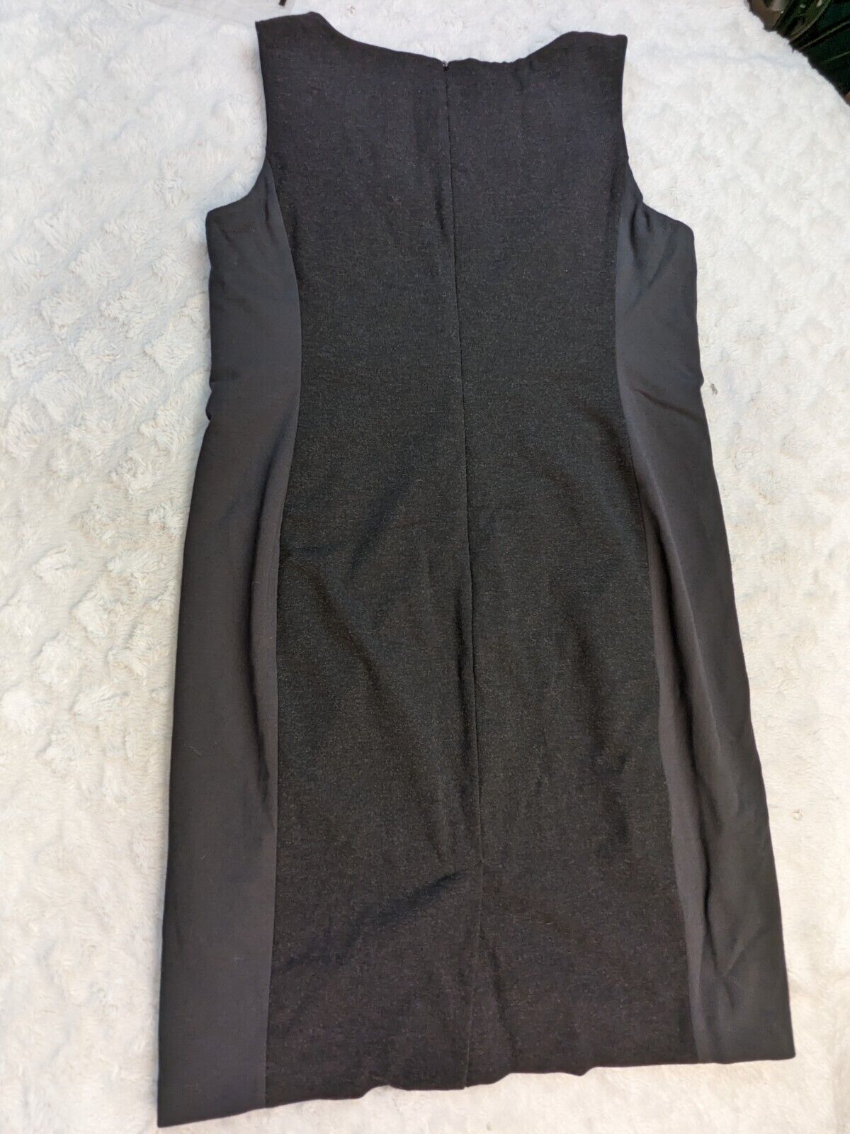 Eileen Fisher Midi Dress 14 Silk Lined Mixed Media Sleeveless Zip Back